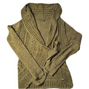 BCBG MAX AZRIA Sz Large‎ Deep V-Neck TRUE WRAP Cardigan, Women’s Pine Green
